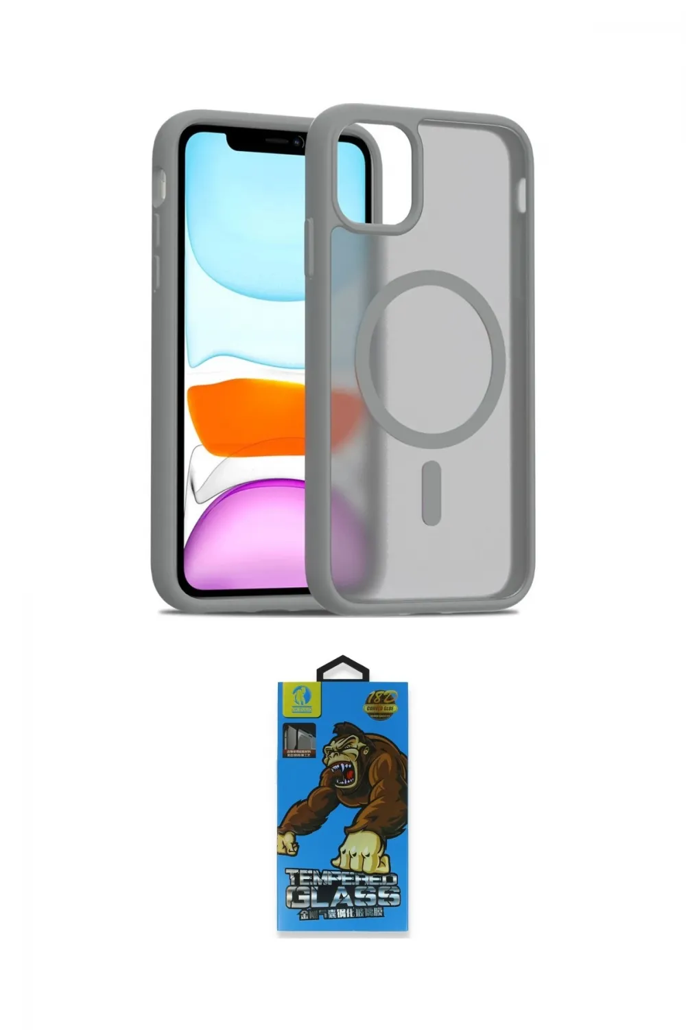 ieg™ iPhone 11 Pro Max Kılıf Siluet Minimal Prime - Siyah 18D Cam Ekran Koruyucu