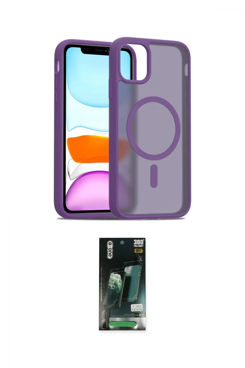 ieg™ iPhone 11 Pro Max Kılıf Siluet Minimal Prime - Siyah 360 Mat Full Body Arka Koruyucu