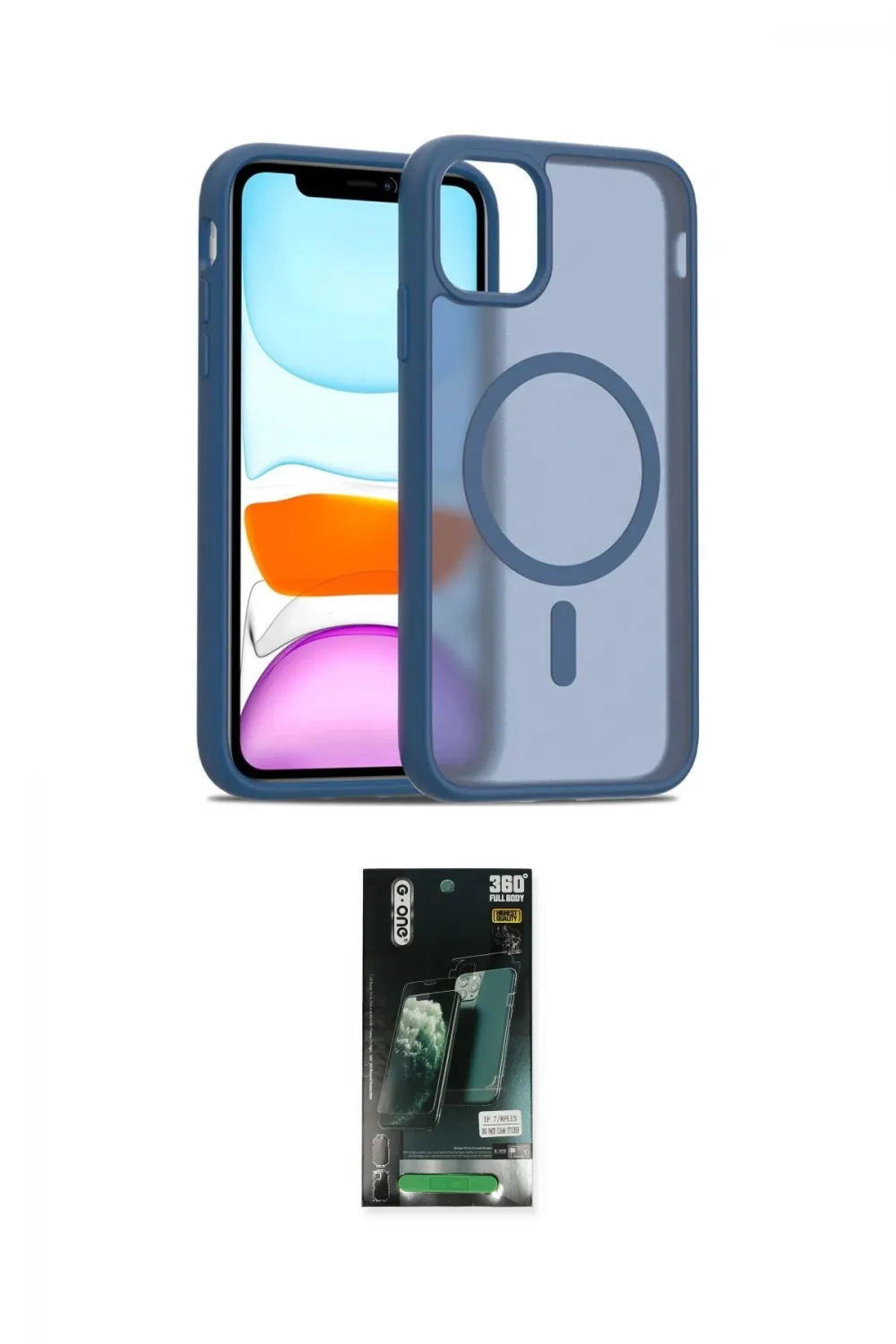ieg™ iPhone 11 Pro Max Kılıf Siluet Minimal Prime - Siyah 360 Mat Full Body Arka Koruyucu