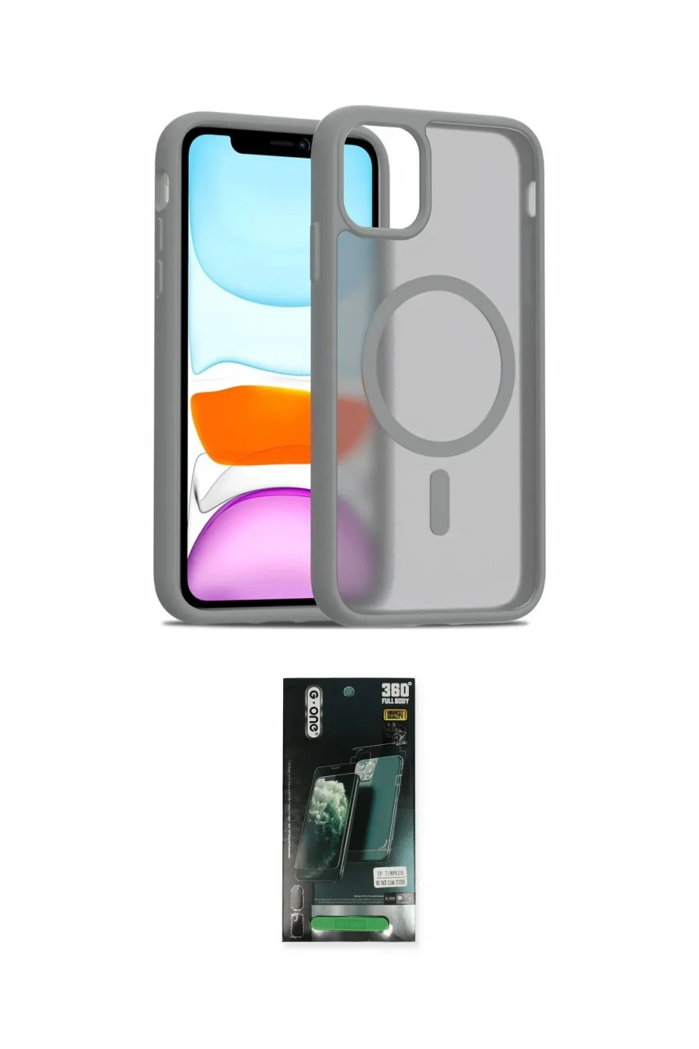 ieg™ iPhone 11 Pro Max Kılıf Siluet Minimal Prime - Siyah 360 Mat Full Body Arka Koruyucu