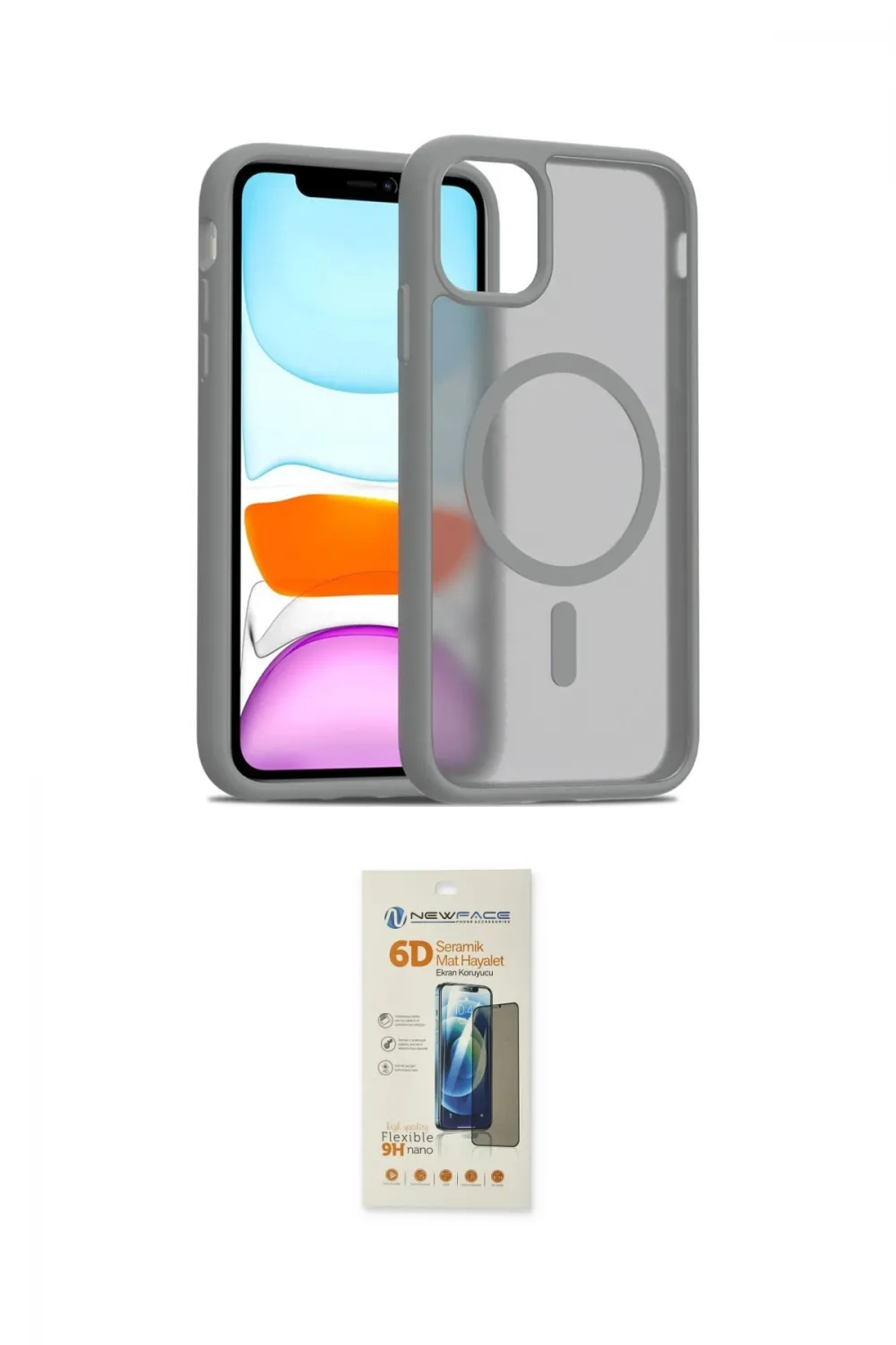 ieg™ iPhone 11 Pro Max Kılıf Siluet Minimal Prime - Siyah 6D Mat Seramik Hayalet Nano Ekran Koruyucu