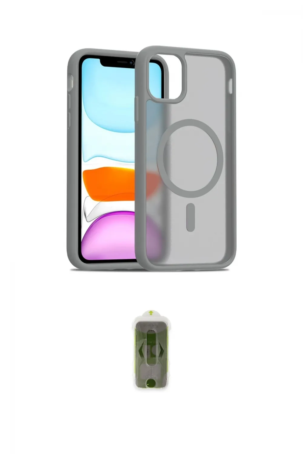 ieg™ iPhone 11 Pro Max Kılıf Siluet Minimal Prime - Siyah Joko Magic 5D Hayalet Cam
