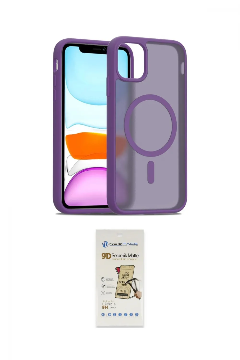 ieg™ iPhone 11 Pro Max Kılıf Siluet Minimal Prime - Siyah Mat Seramik Nano Ekran Koruyucu
