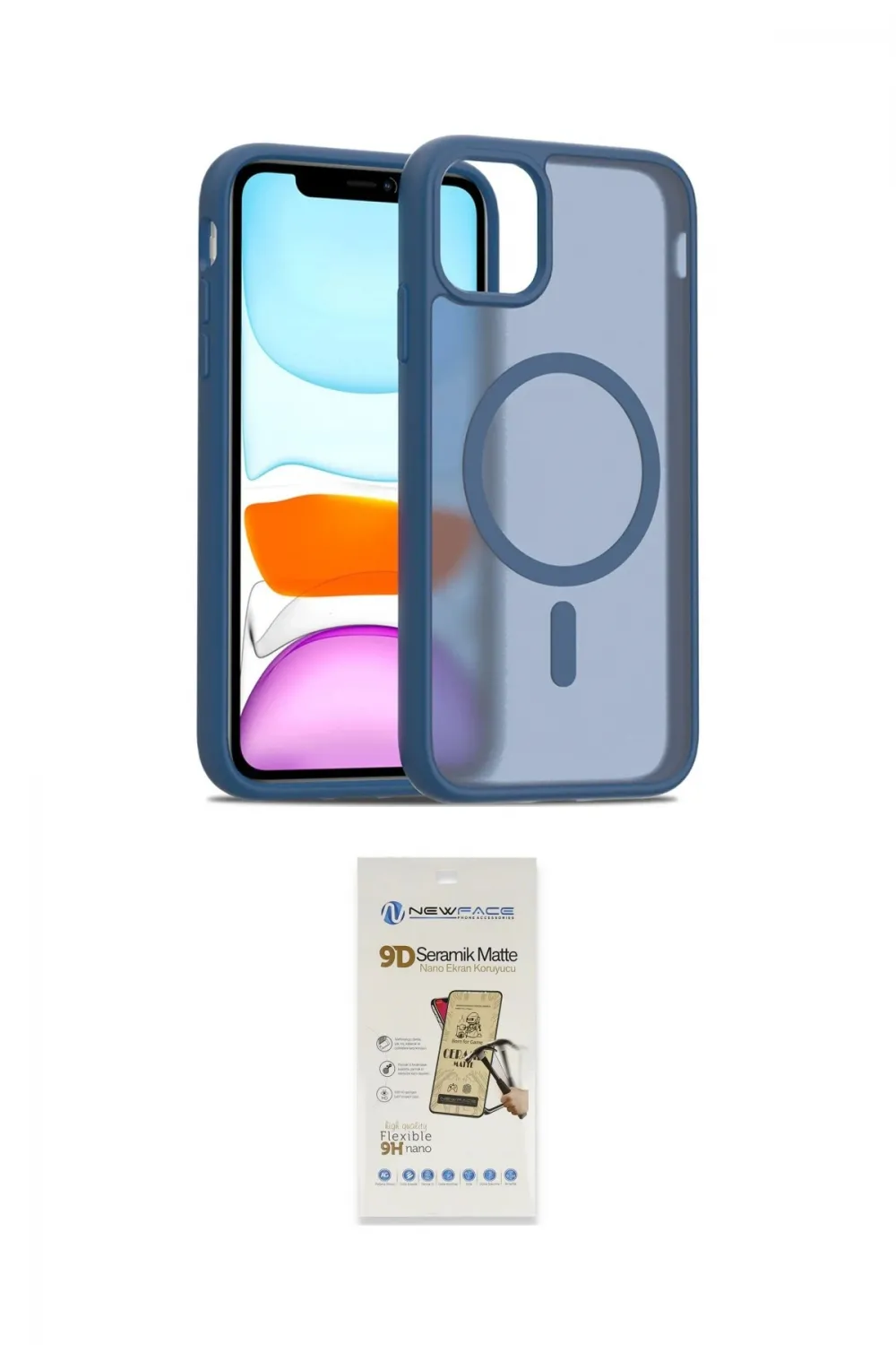 ieg™ iPhone 11 Pro Max Kılıf Siluet Minimal Prime - Siyah Mat Seramik Nano Ekran Koruyucu
