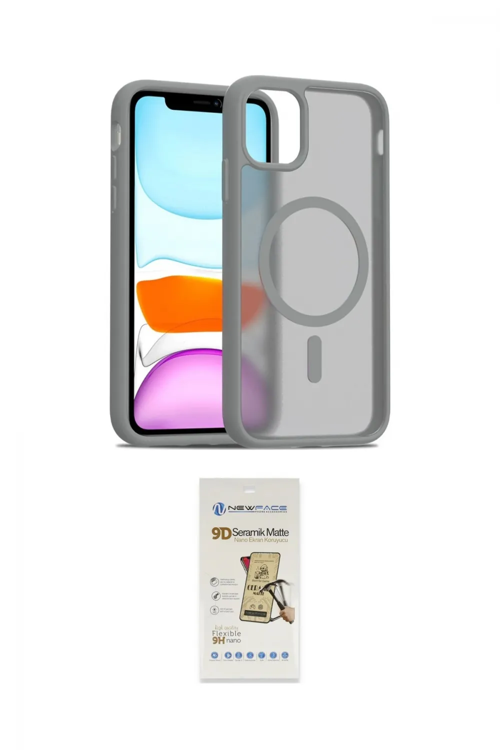 ieg™ iPhone 11 Pro Max Kılıf Siluet Minimal Prime - Siyah Mat Seramik Nano Ekran Koruyucu