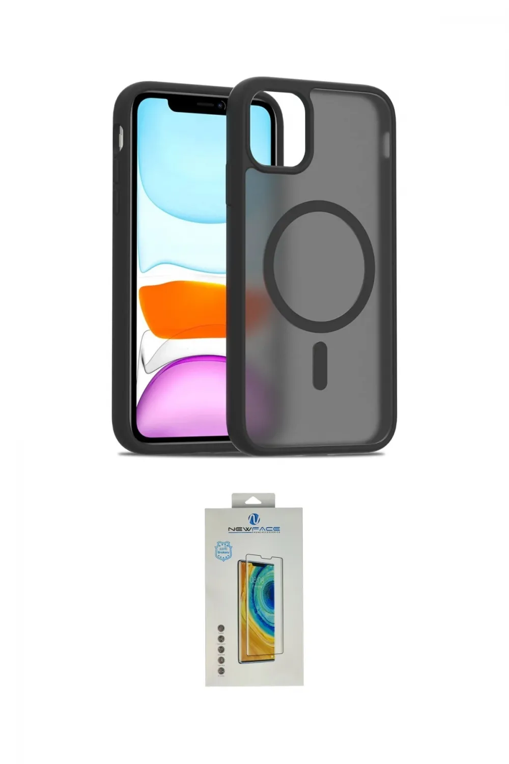 ieg™ iPhone 11 Pro Max Kılıf Siluet Minimal Prime - Siyah Polymer Nano Ekran Koruyucu