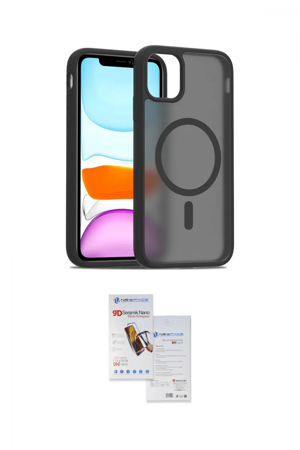ieg™ iPhone 11 Pro Max Kılıf Siluet Minimal Prime - Siyah Seramik Nano Ekran Koruyucu