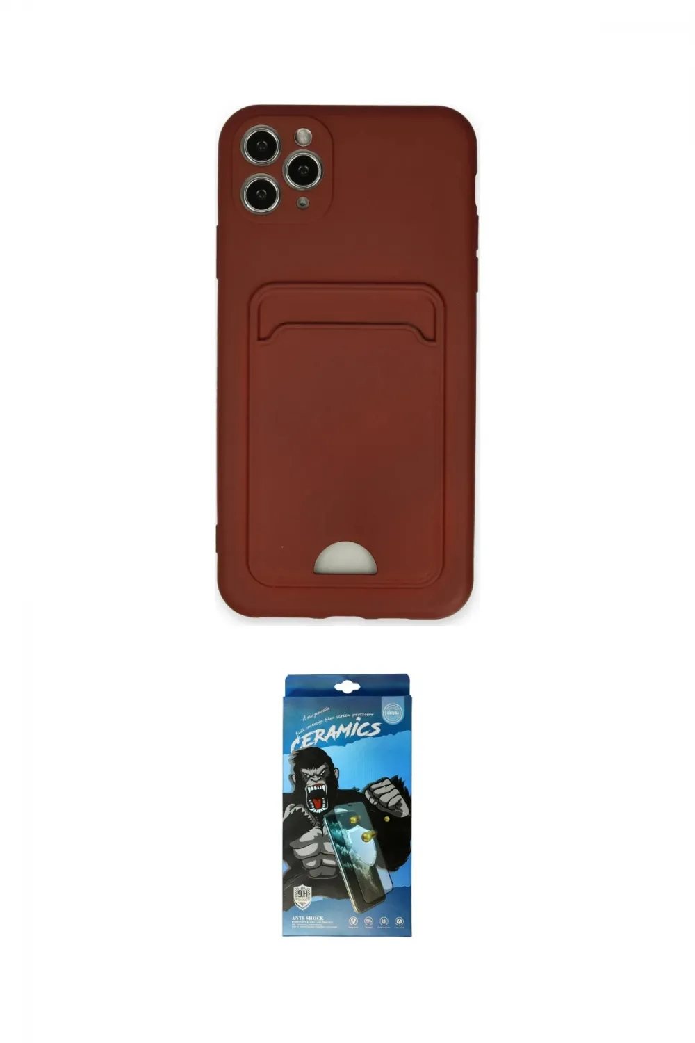ieg™ iPhone 11 Pro Max Kılıf Vadi Çizgi Prime - Siyah 34D Izgaralı Cam