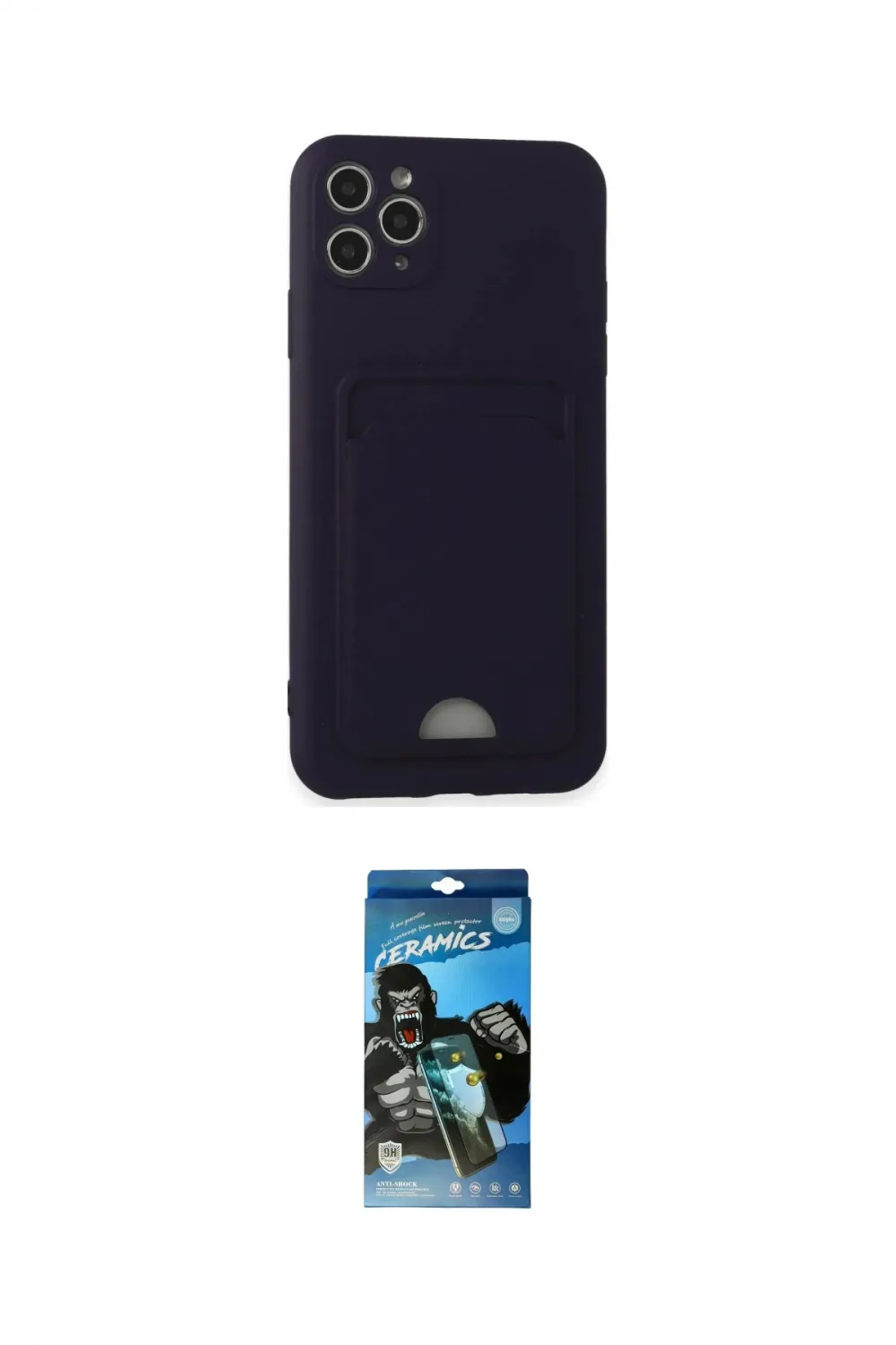 ieg™ iPhone 11 Pro Max Kılıf Vadi Çizgi Prime - Siyah 34D Izgaralı Cam