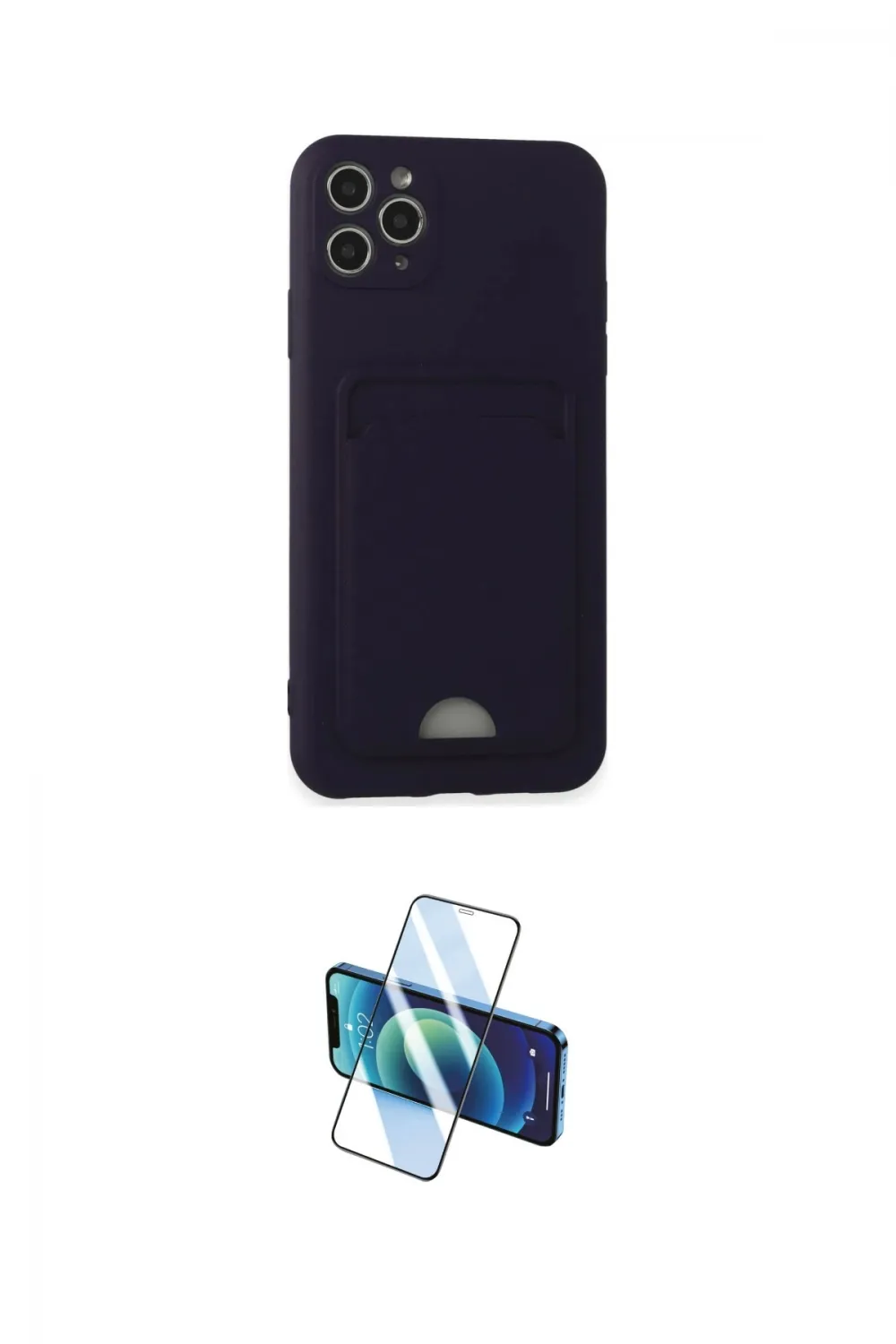 ieg™ iPhone 11 Pro Max Kılıf Vadi Çizgi Prime - Siyah 3D Antistatik Cam Ekran Koruyucu