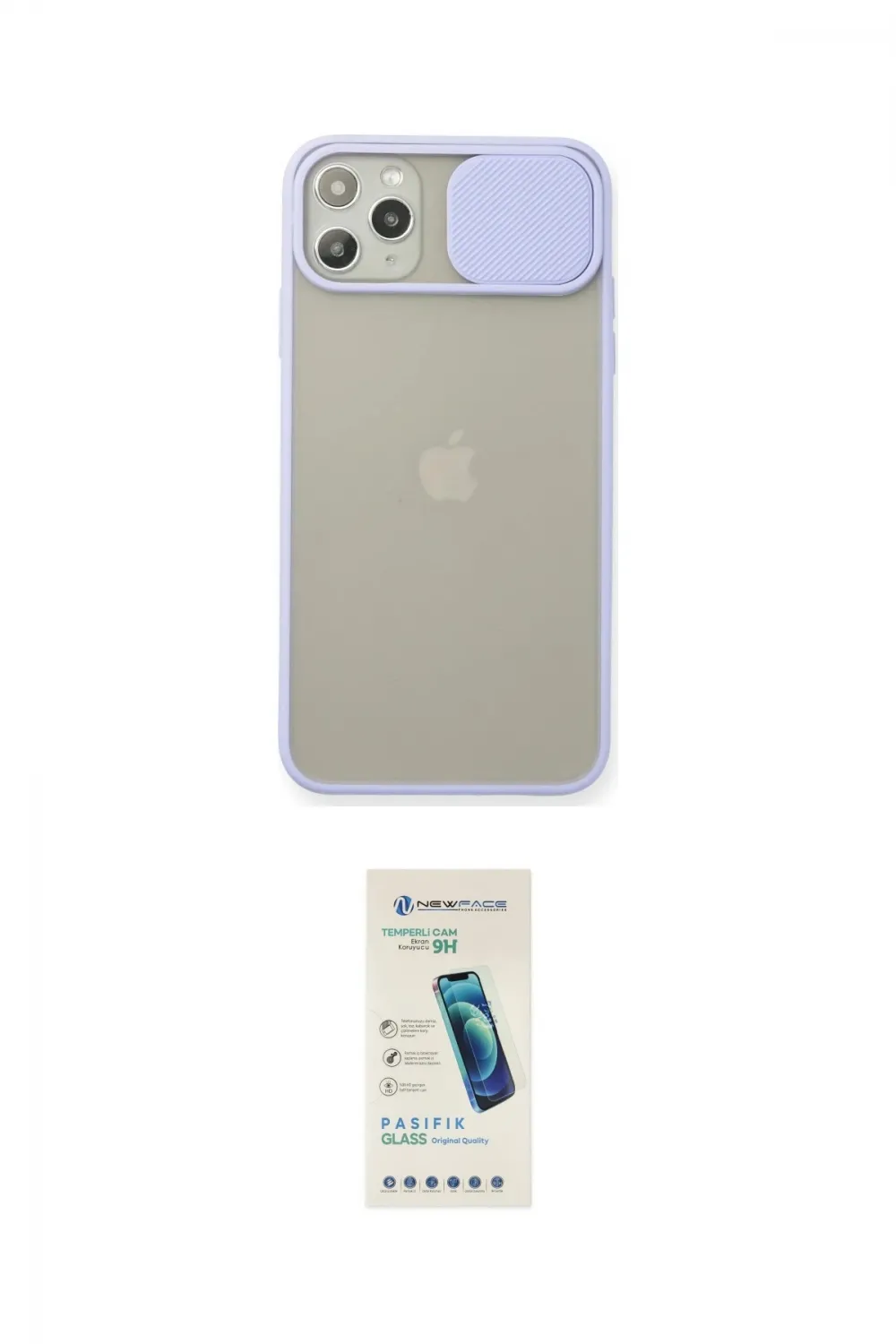 ieg™ iPhone 11 Pro Max Kılıf Vadi Çizgi - Şeffaf Pasifik Cam Ekran Koruyucu