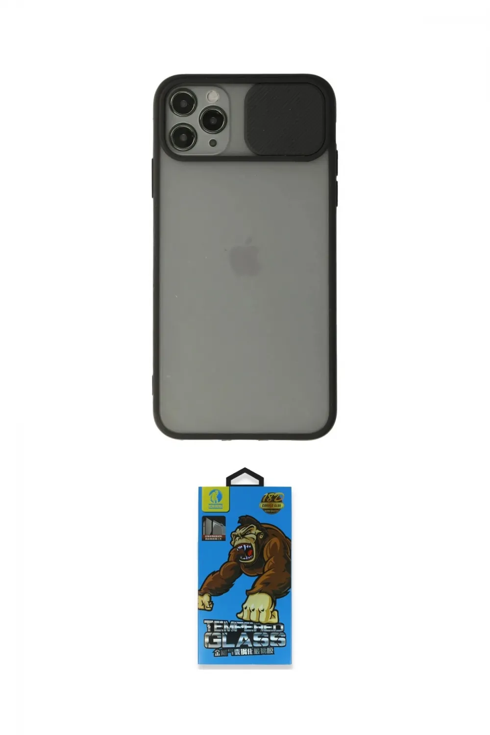 ieg™ iPhone 11 Pro Max Kılıf Vadi Çizgi - Siyah 18D Cam Ekran Koruyucu