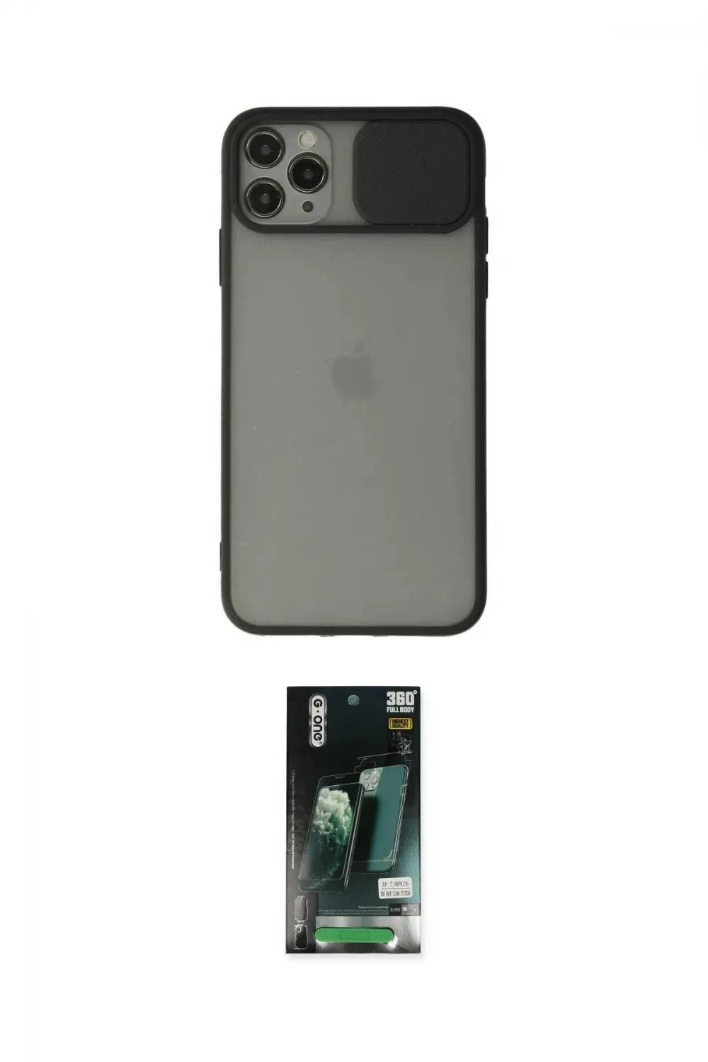 ieg™ iPhone 11 Pro Max Kılıf Vadi Çizgi - Siyah 360 Mat Full Body Arka Koruyucu