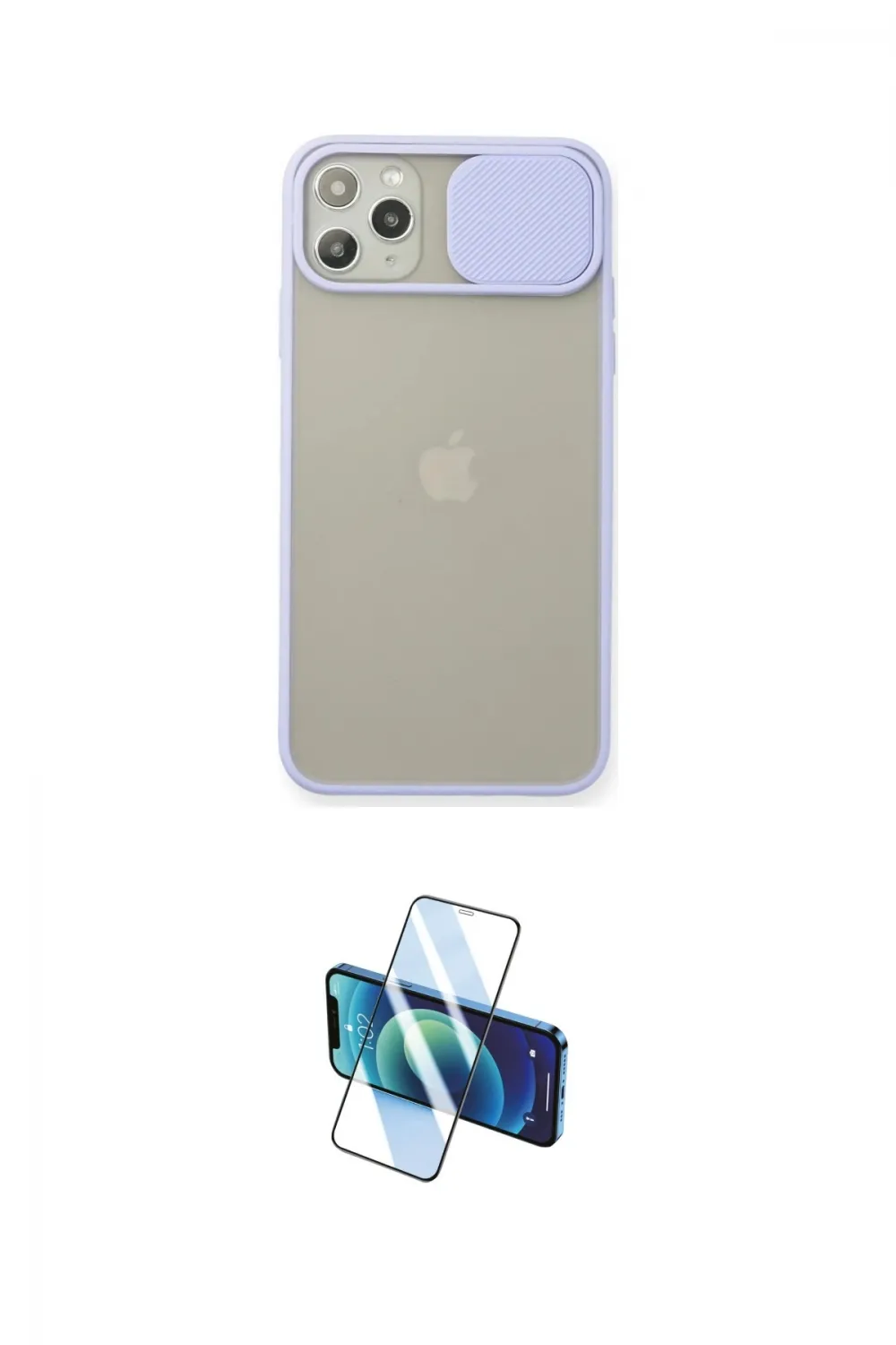 ieg™ iPhone 11 Pro Max Kılıf Vadi Çizgi - Siyah 3D Antistatik Cam Ekran Koruyucu