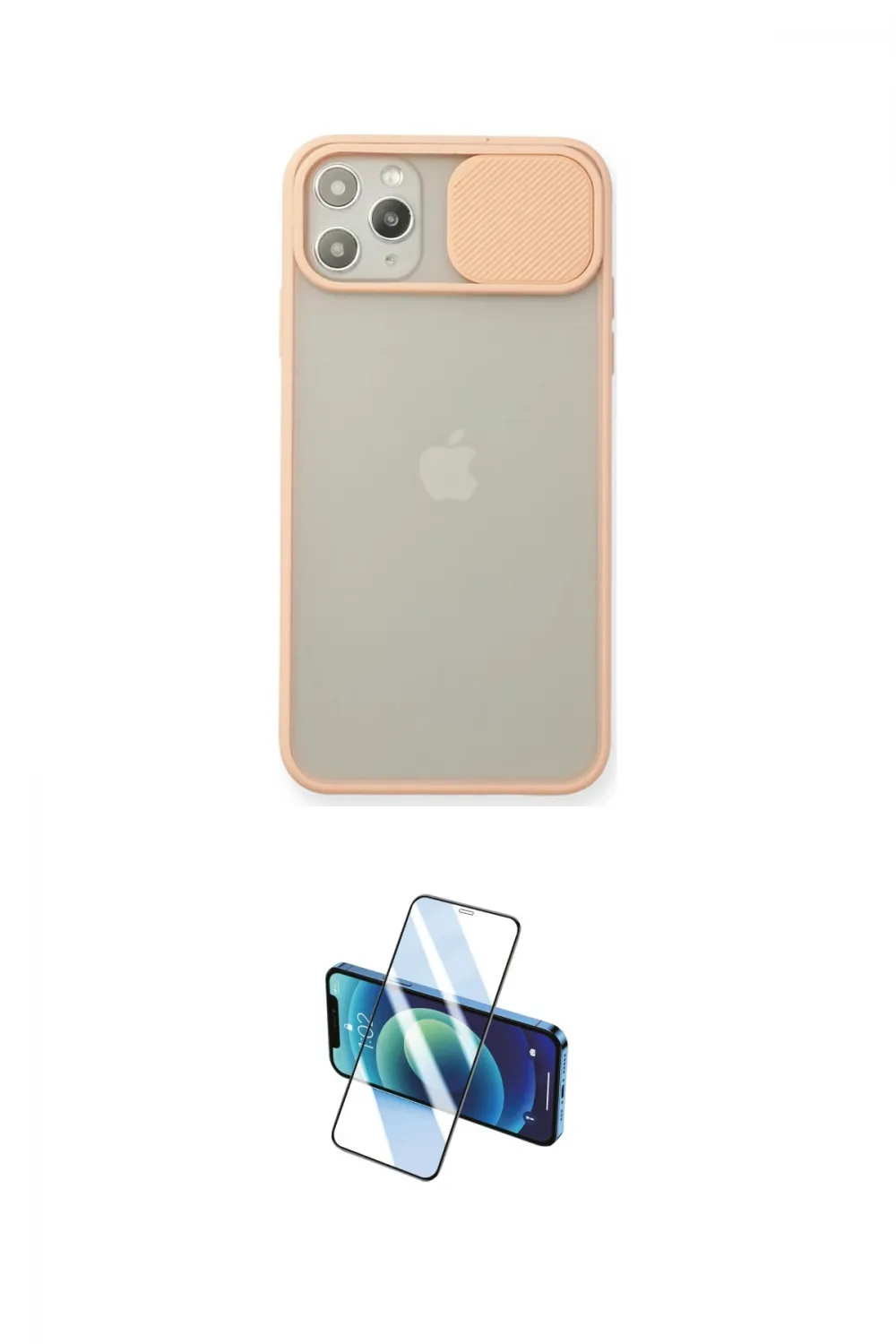 ieg™ iPhone 11 Pro Max Kılıf Vadi Çizgi - Siyah 3D Antistatik Cam Ekran Koruyucu