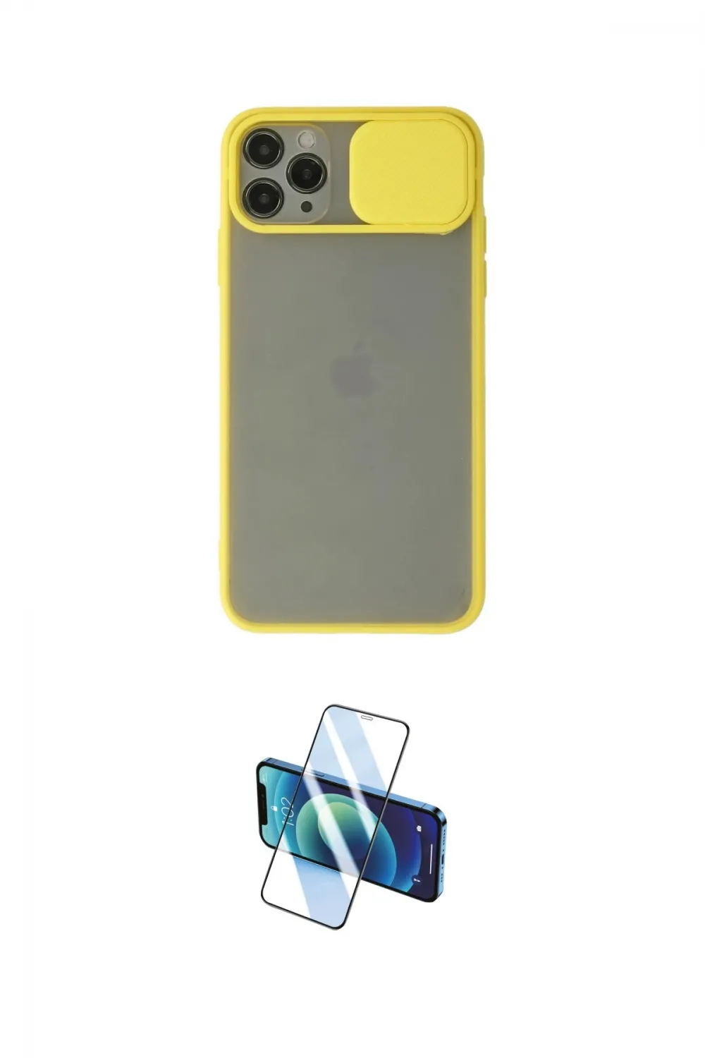 ieg™ iPhone 11 Pro Max Kılıf Vadi Çizgi - Siyah 3D Antistatik Cam Ekran Koruyucu