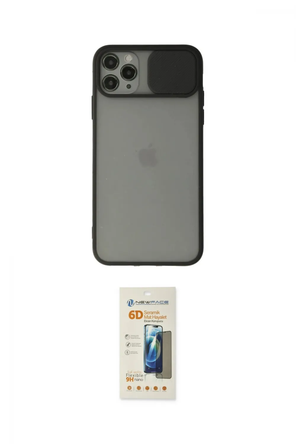 ieg™ iPhone 11 Pro Max Kılıf Vadi Çizgi - Siyah 6D Mat Seramik Hayalet Nano Ekran Koruyucu