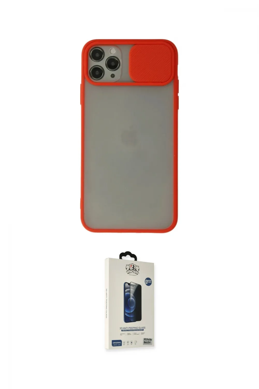 ieg™ iPhone 11 Pro Max Kılıf Vadi Çizgi - Siyah Bilvis Hayalet Cam Ekran Koruyucu