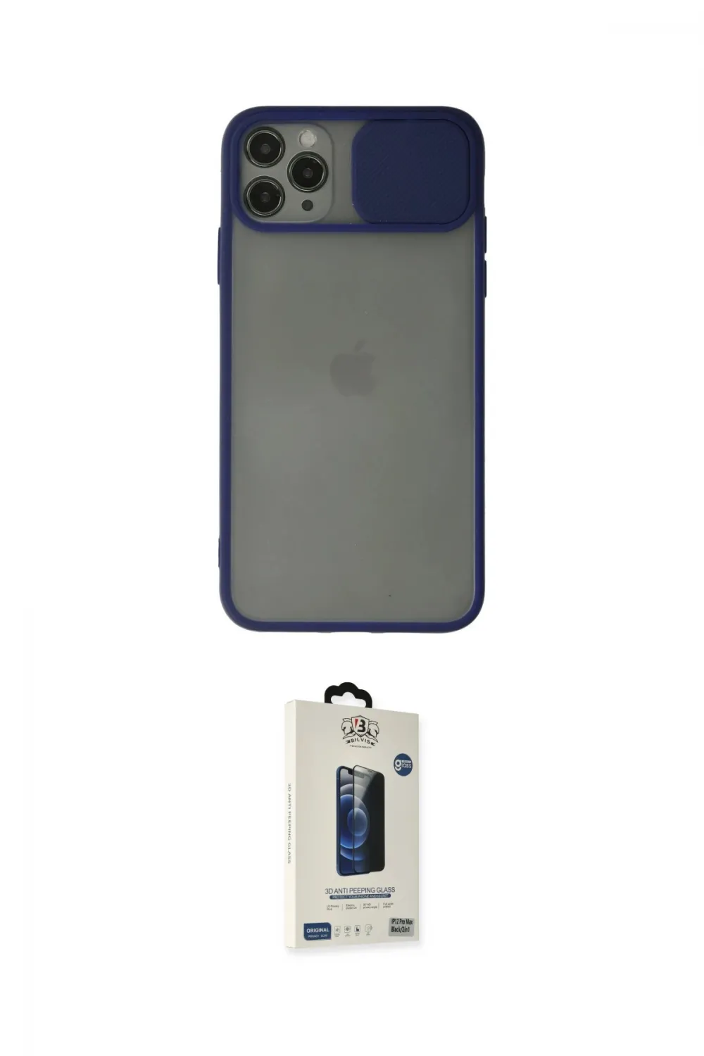 ieg™ iPhone 11 Pro Max Kılıf Vadi Çizgi - Siyah Bilvis Hayalet Cam Ekran Koruyucu