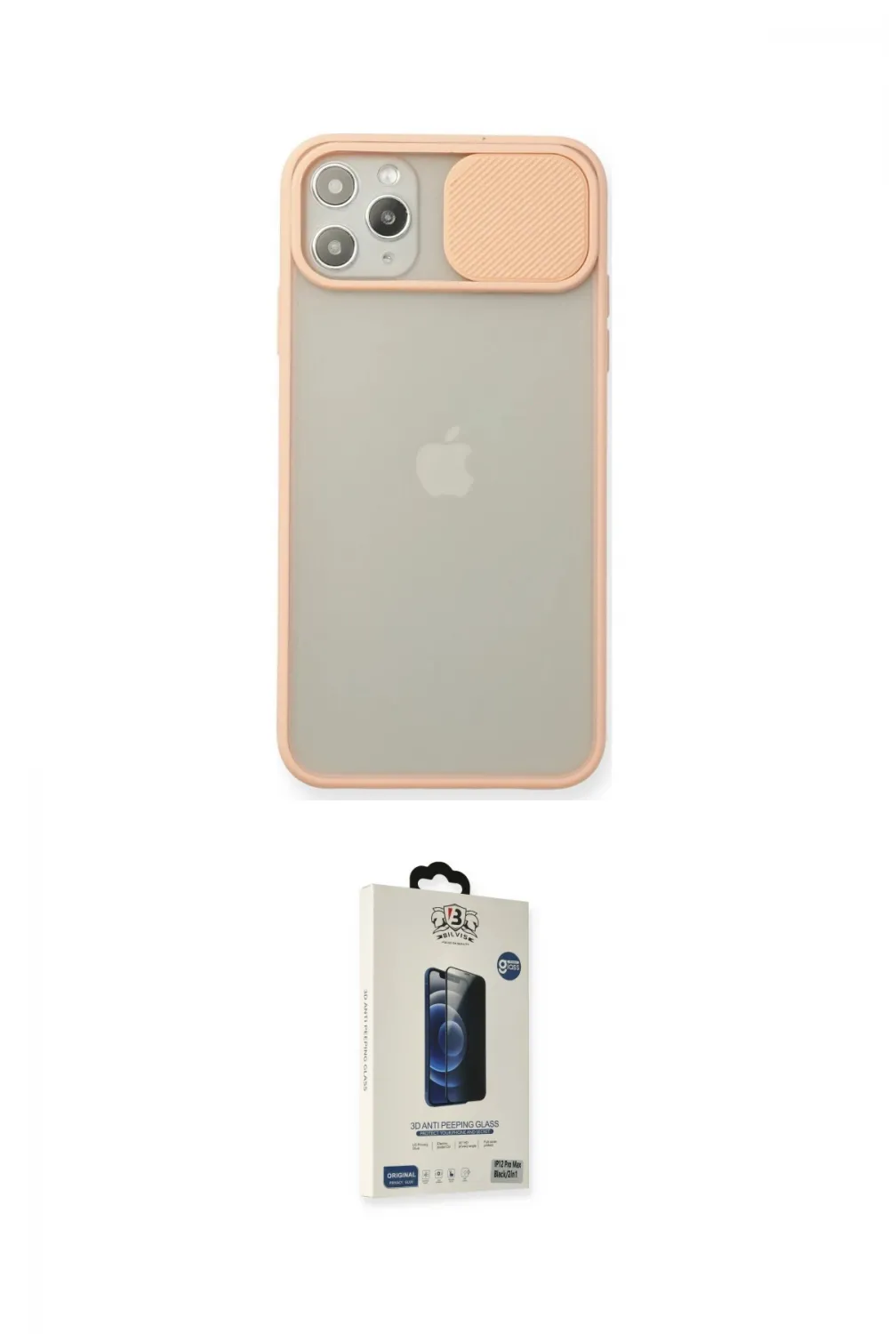 ieg™ iPhone 11 Pro Max Kılıf Vadi Çizgi - Siyah Bilvis Hayalet Cam Ekran Koruyucu