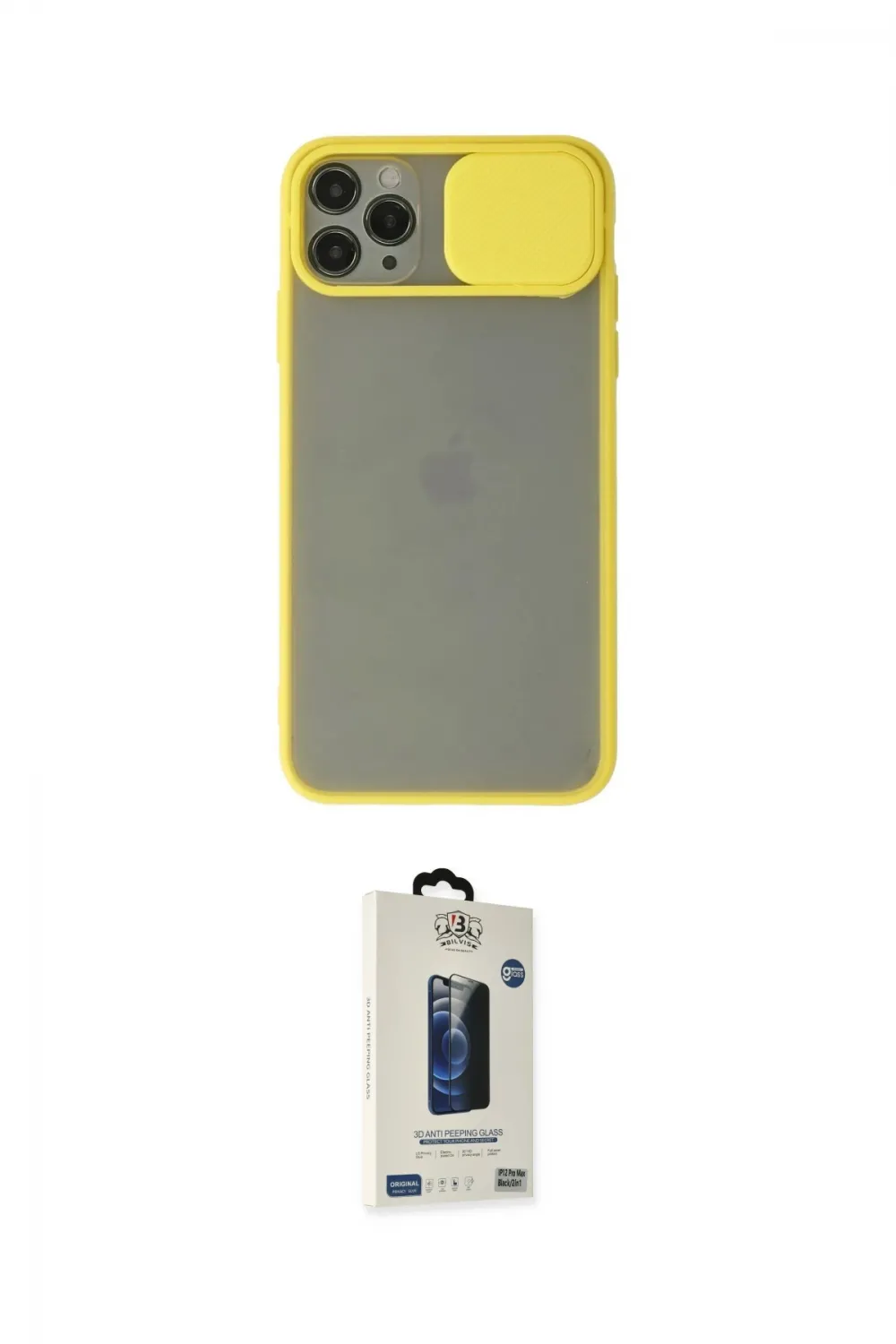 ieg™ iPhone 11 Pro Max Kılıf Vadi Çizgi - Siyah Bilvis Hayalet Cam Ekran Koruyucu