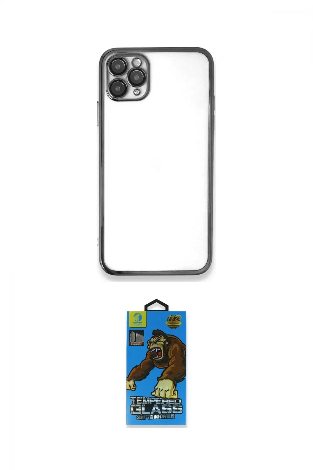 ieg™ iPhone 11 Pro Max Kılıf Vadi Minimal - Siyah 18D Cam Ekran Koruyucu