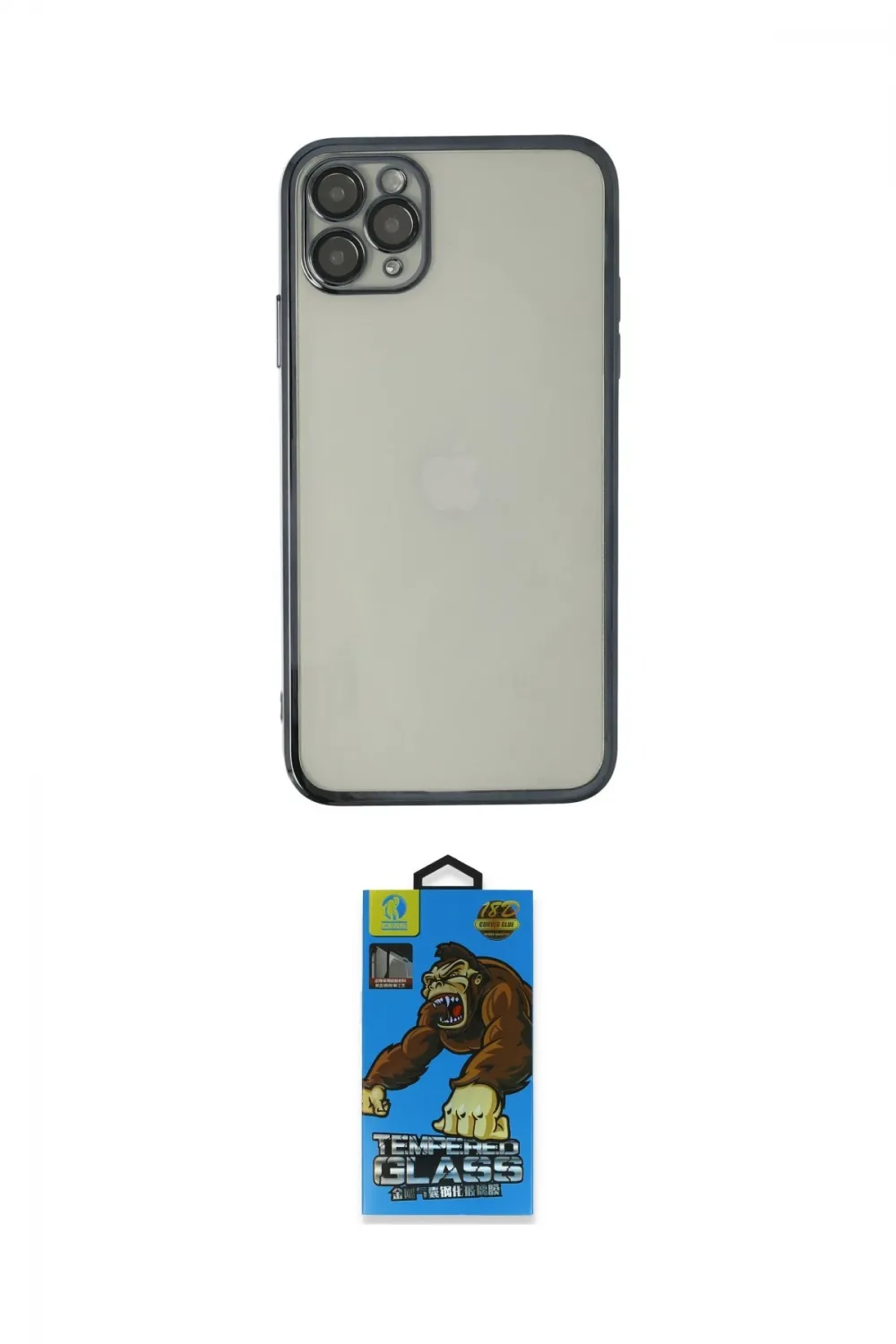 ieg™ iPhone 11 Pro Max Kılıf Vadi Minimal - Siyah 18D Cam Ekran Koruyucu