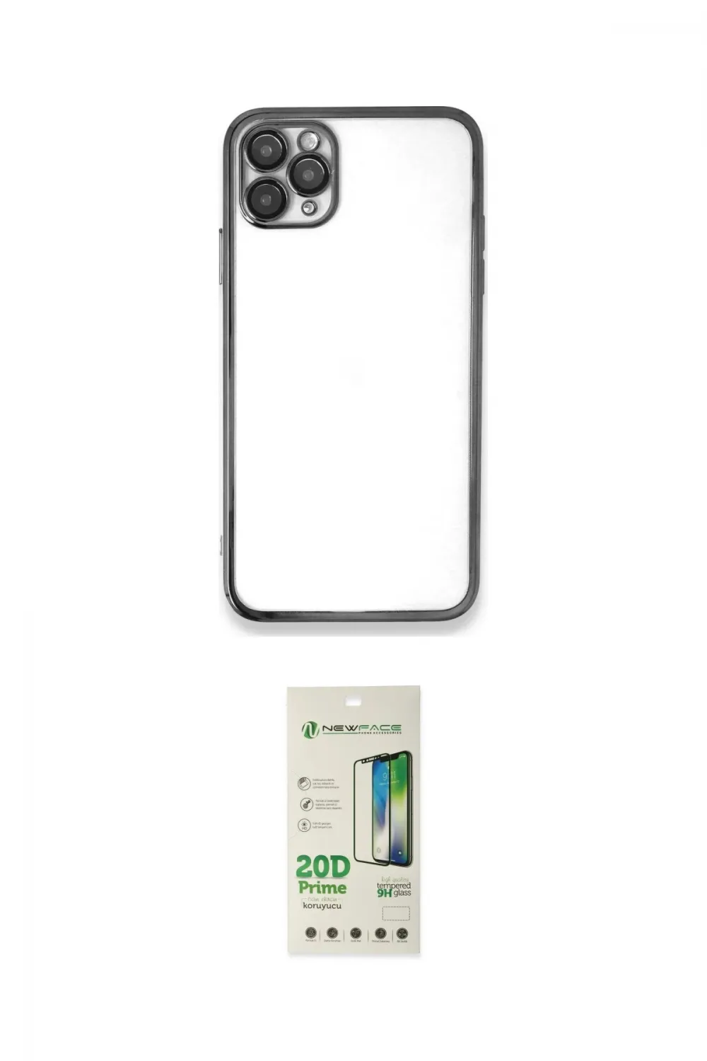 ieg™ iPhone 11 Pro Max Kılıf Vadi Minimal - Siyah 20D Premium Cam Ekran Koruyucu