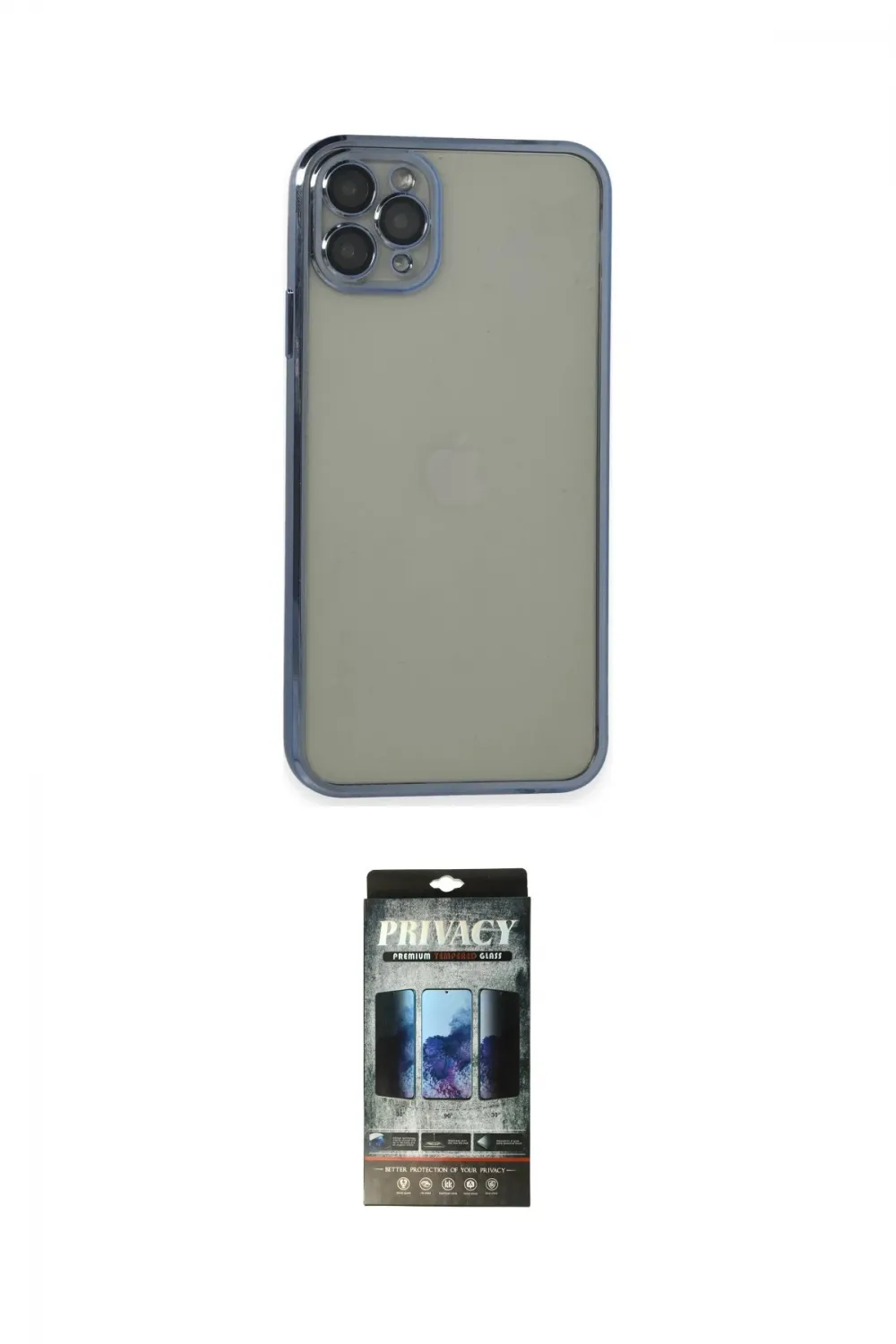 ieg™ iPhone 11 Pro Max Kılıf Vadi Minimal - Siyah 34D Hayalet Izgaralı Cam
