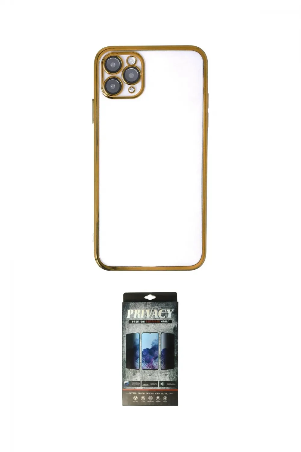 ieg™ iPhone 11 Pro Max Kılıf Vadi Minimal - Siyah 34D Hayalet Izgaralı Cam