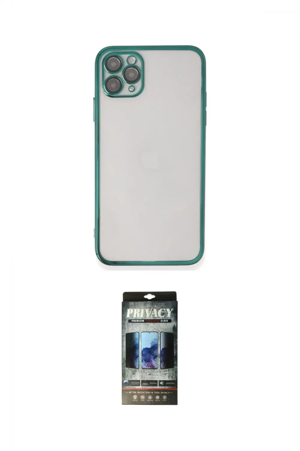 ieg™ iPhone 11 Pro Max Kılıf Vadi Minimal - Siyah 34D Hayalet Izgaralı Cam