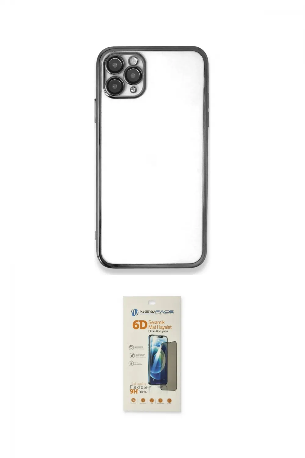 ieg™ iPhone 11 Pro Max Kılıf Vadi Minimal - Siyah 6D Mat Seramik Hayalet Nano Ekran Koruyucu