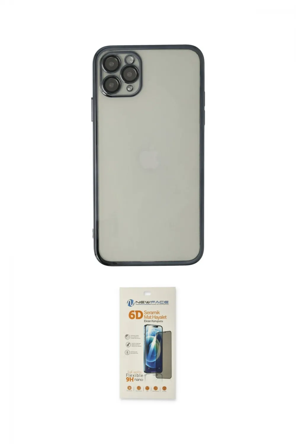 ieg™ iPhone 11 Pro Max Kılıf Vadi Minimal - Siyah 6D Mat Seramik Hayalet Nano Ekran Koruyucu