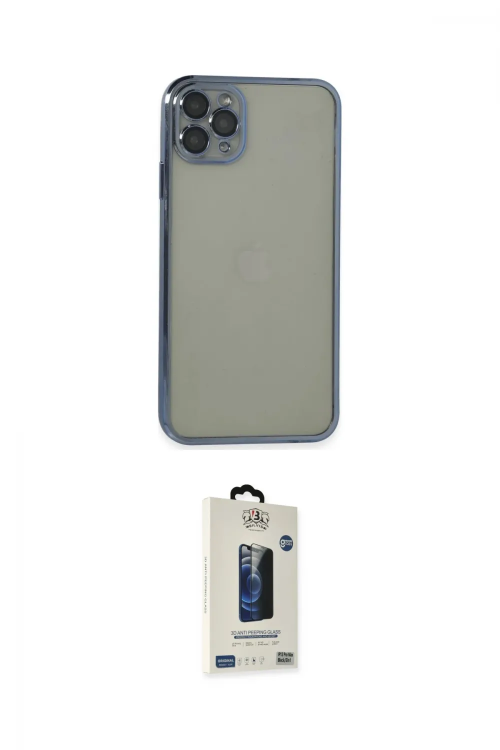 ieg™ iPhone 11 Pro Max Kılıf Vadi Minimal - Siyah Bilvis Hayalet Cam Ekran Koruyucu