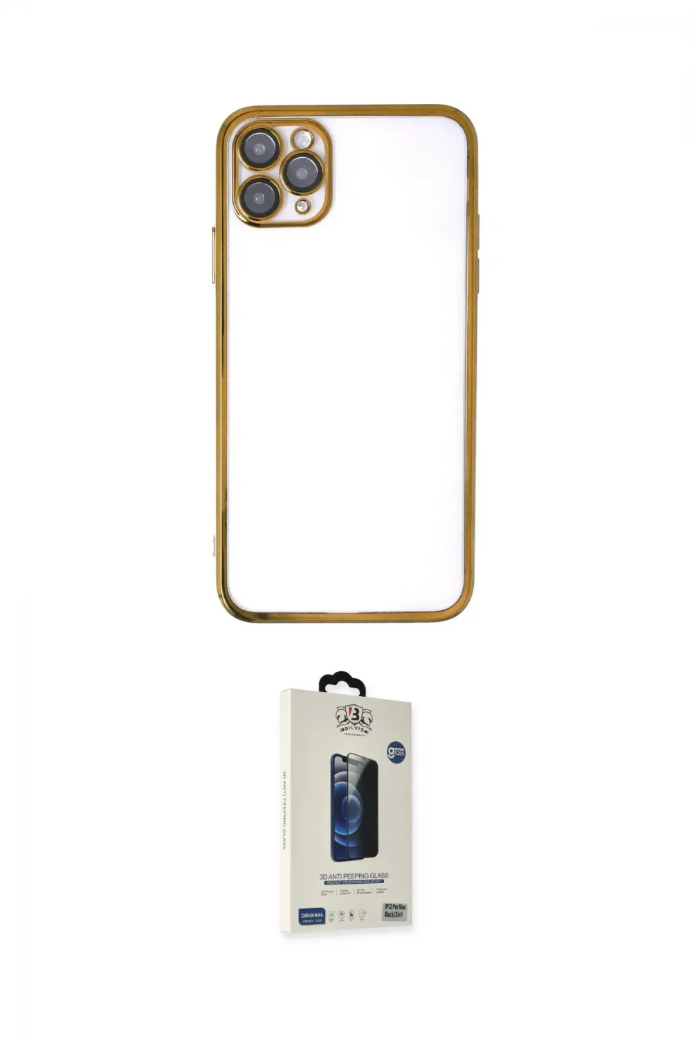 ieg™ iPhone 11 Pro Max Kılıf Vadi Minimal - Siyah Bilvis Hayalet Cam Ekran Koruyucu
