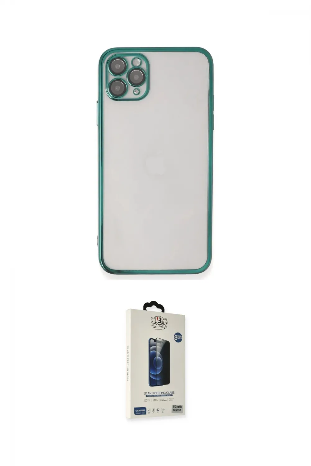 ieg™ iPhone 11 Pro Max Kılıf Vadi Minimal - Siyah Bilvis Hayalet Cam Ekran Koruyucu