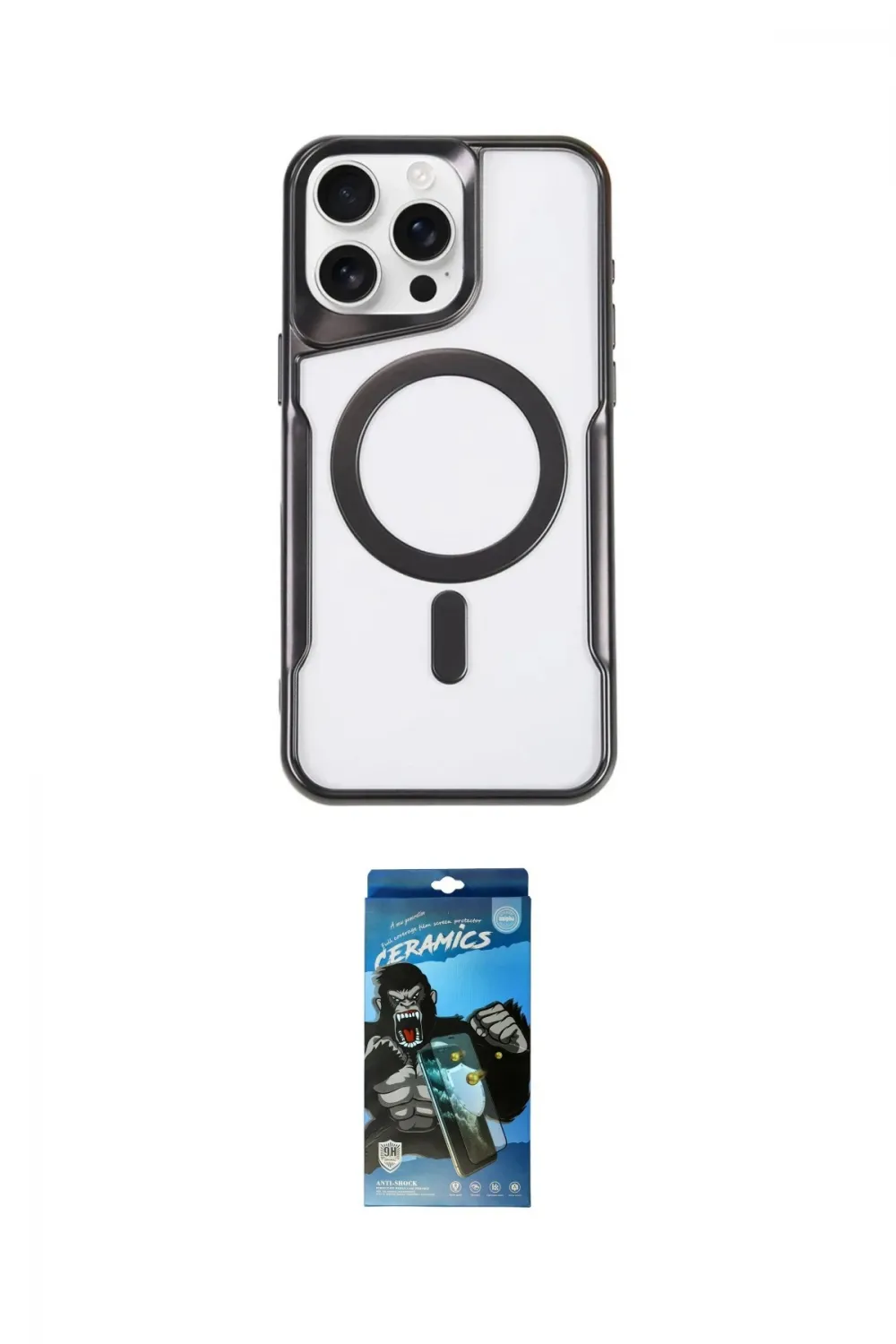 ieg™ iPhone 11 Pro Max Kılıf Yadigar Klasik Özel Seri - Siyah 34D Izgaralı Cam