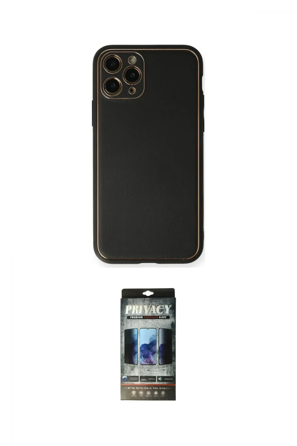ieg™ iPhone 11 Pro Max Kılıf Yadigar Klasik - Siyah 34D Hayalet Izgaralı Cam