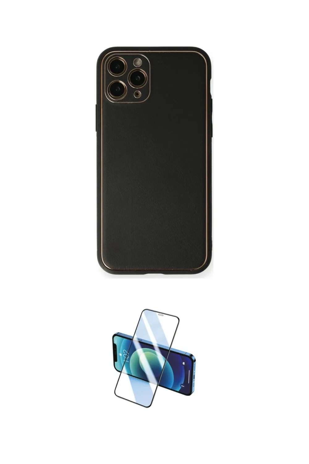 ieg™ iPhone 11 Pro Max Kılıf Yadigar Klasik - Siyah 3D Antistatik Cam Ekran Koruyucu
