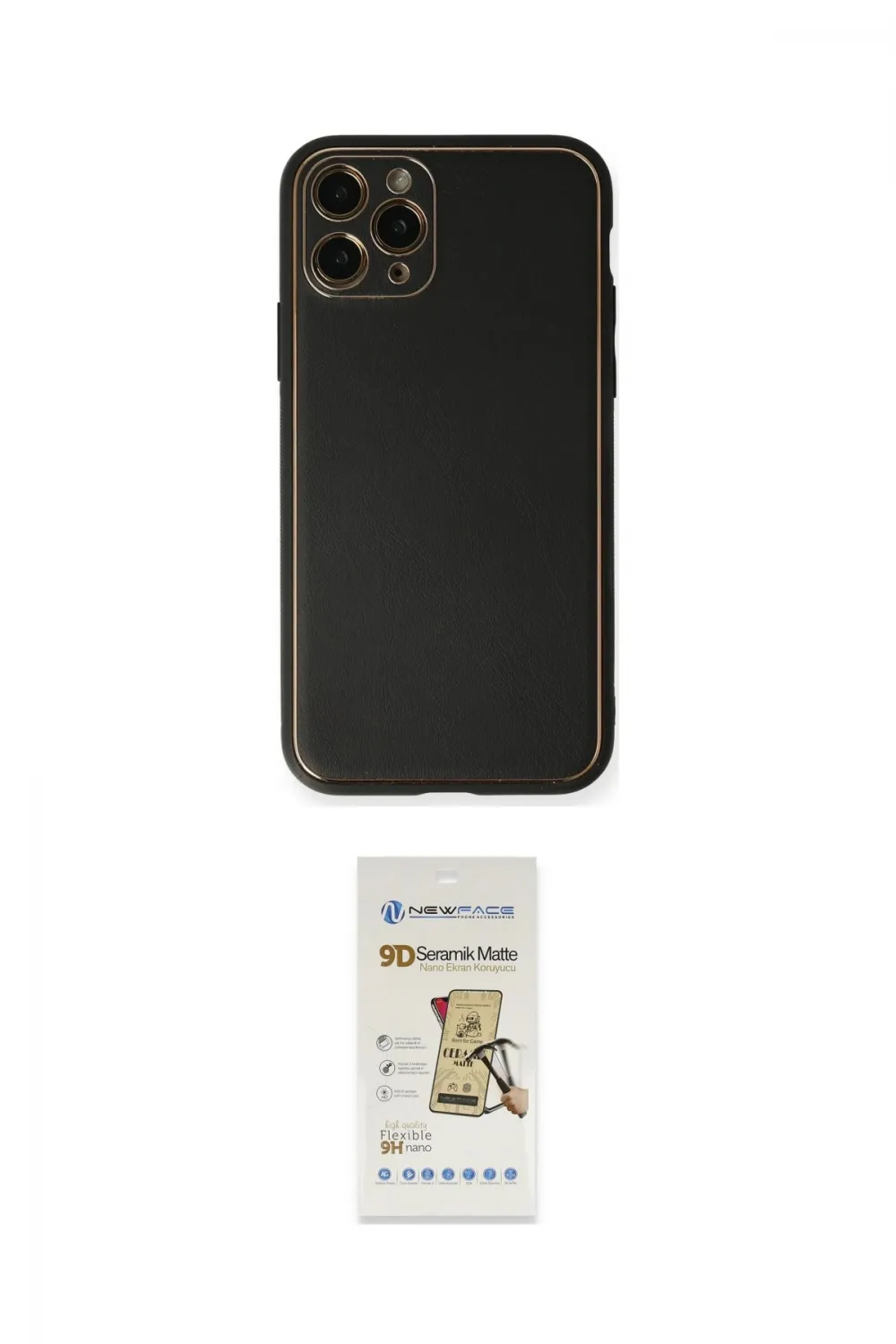 ieg™ iPhone 11 Pro Max Kılıf Yadigar Klasik - Siyah Mat Seramik Nano Ekran Koruyucu