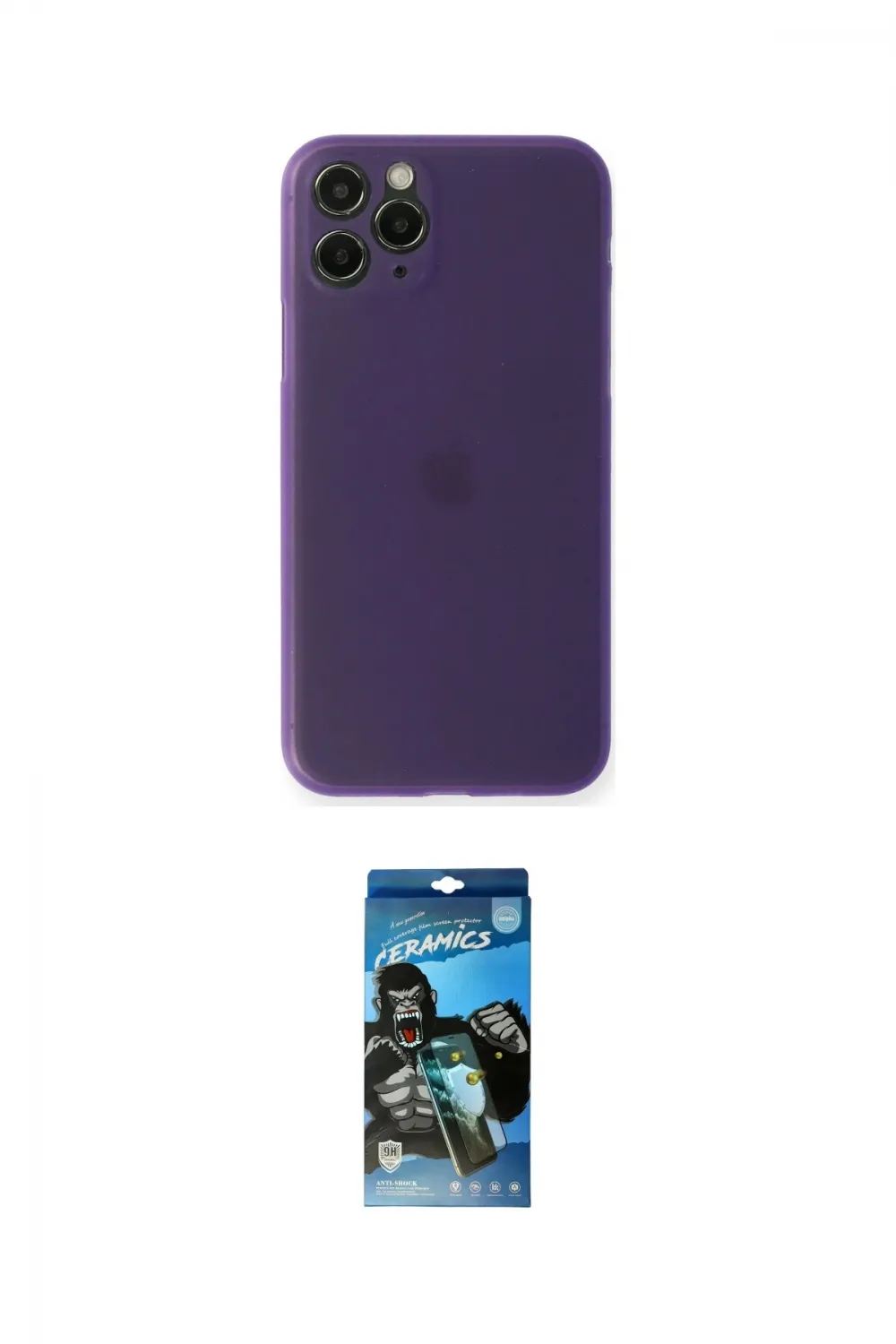 ieg™ iPhone 11 Pro Max Kılıf Yadigar Yansıma Serisi - Siyah 34D Izgaralı Cam