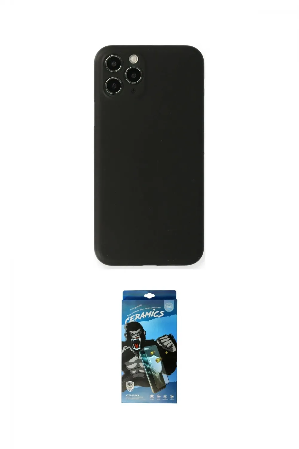 ieg™ iPhone 11 Pro Max Kılıf Yadigar Yansıma Serisi - Siyah 34D Izgaralı Cam