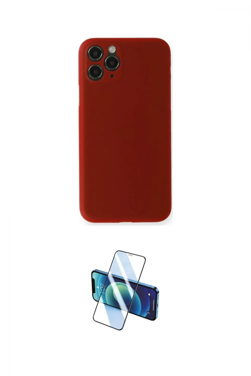 ieg™ iPhone 11 Pro Max Kılıf Yadigar Yansıma Serisi - Siyah 3D Antistatik Cam Ekran Koruyucu