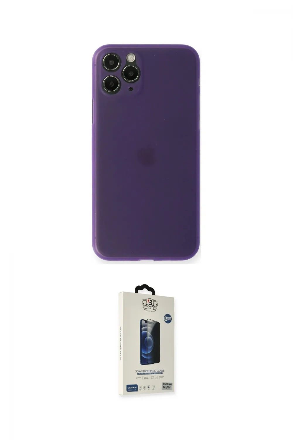 ieg™ iPhone 11 Pro Max Kılıf Yadigar Yansıma Serisi - Siyah Bilvis Hayalet Cam Ekran Koruyucu