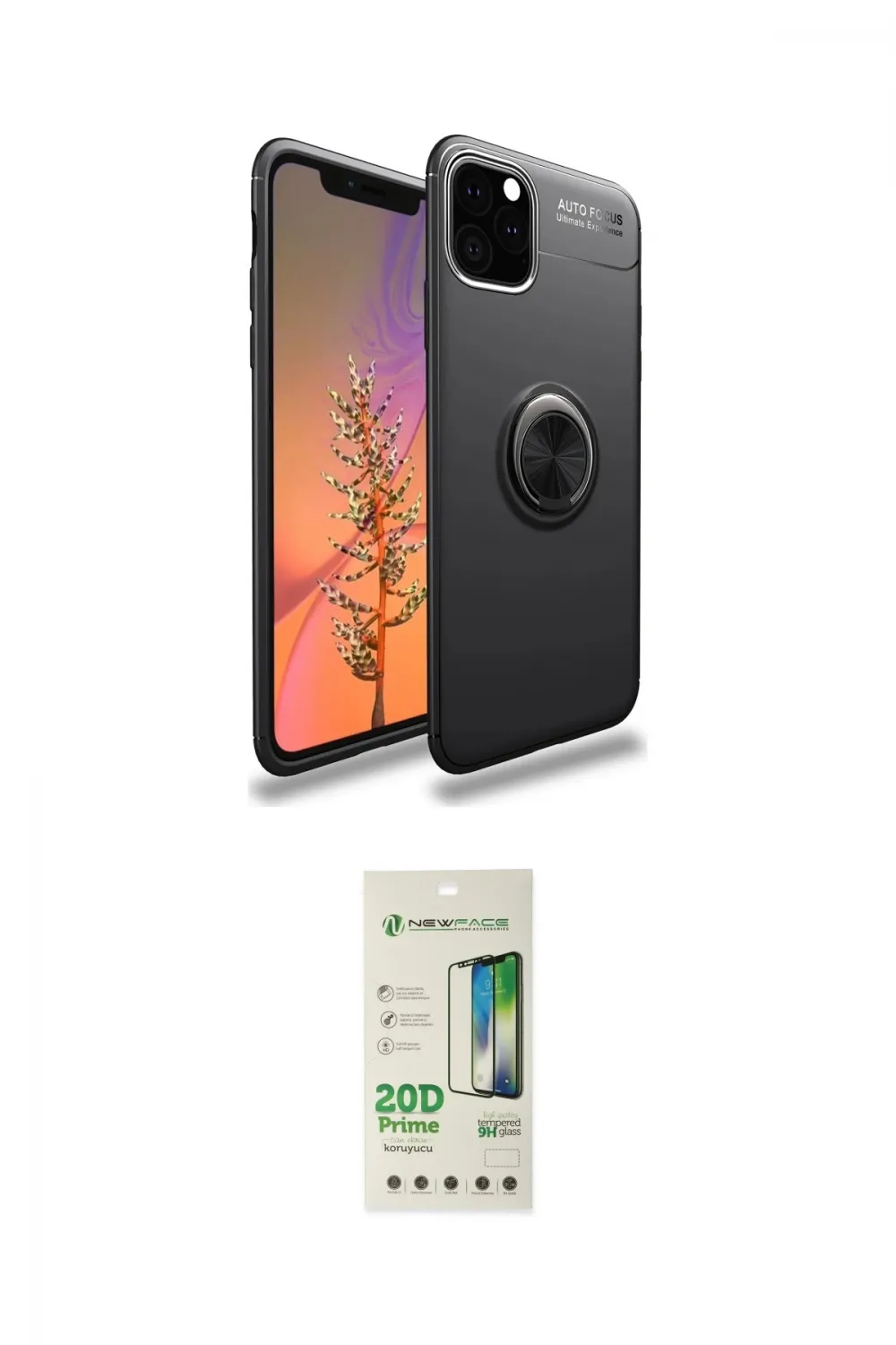ieg™ iPhone 11 Pro Max Kılıf Yankı Form Prime - Siyah 20D Premium Cam Ekran Koruyucu
