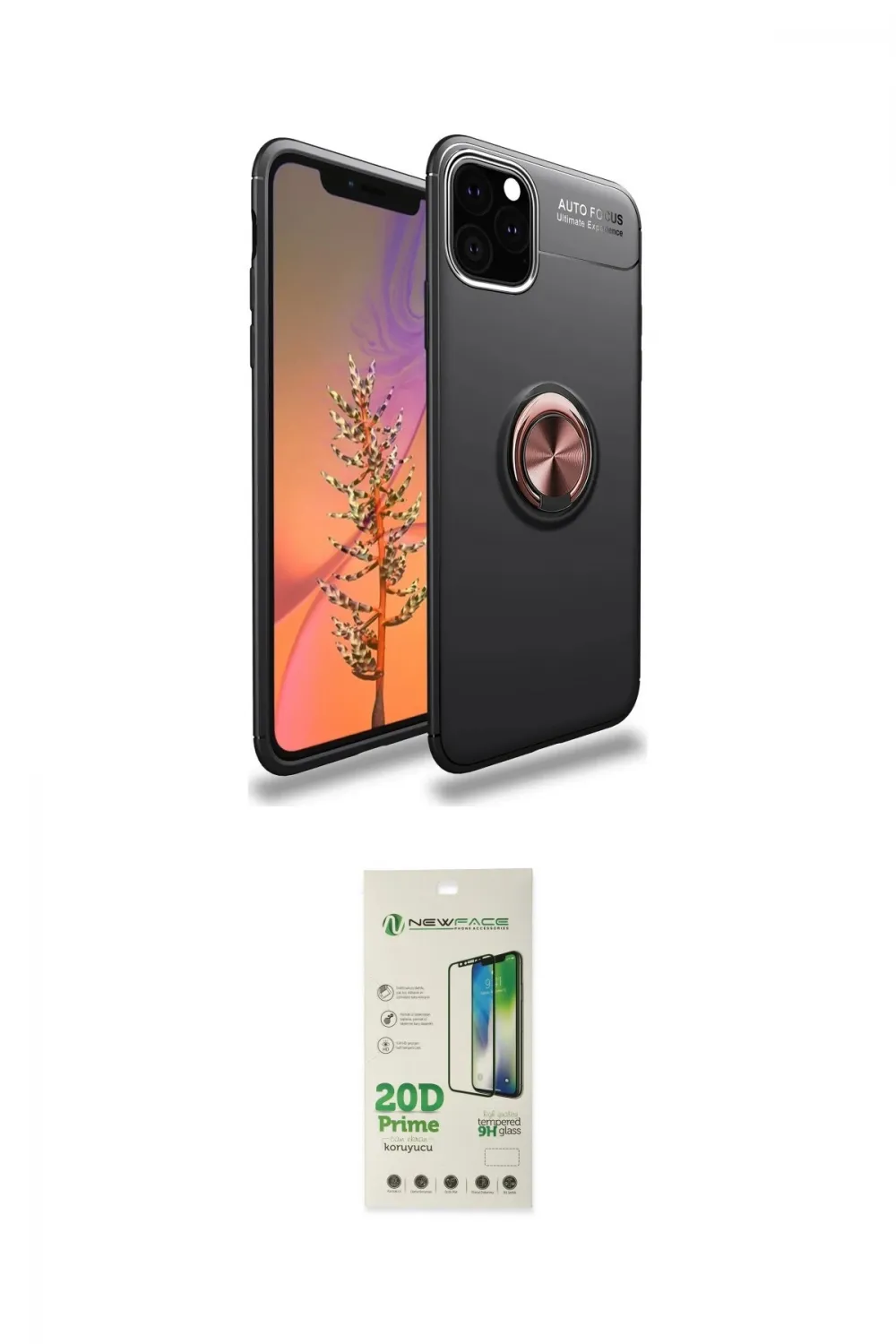 ieg™ iPhone 11 Pro Max Kılıf Yankı Form Prime - Siyah 20D Premium Cam Ekran Koruyucu