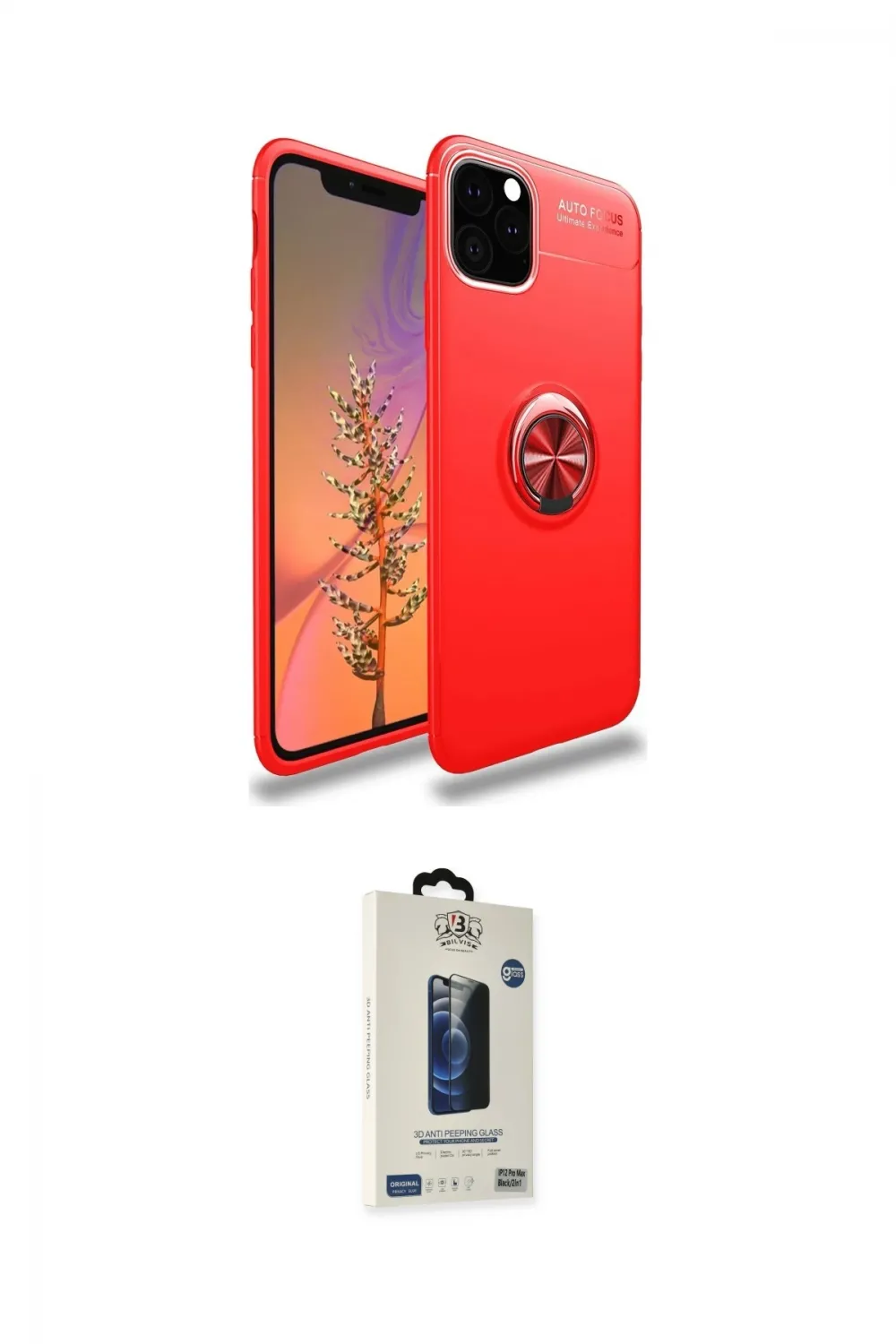 ieg™ iPhone 11 Pro Max Kılıf Yankı Form Prime - Siyah Bilvis Hayalet Cam Ekran Koruyucu