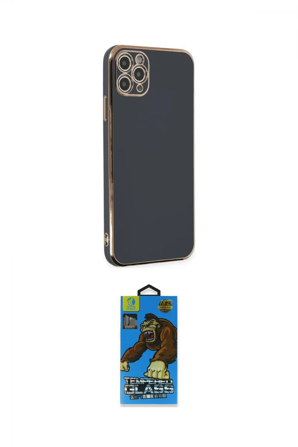 ieg™ iPhone 11 Pro Max Kılıf Yankı Serisi - Siyah 18D Cam Ekran Koruyucu