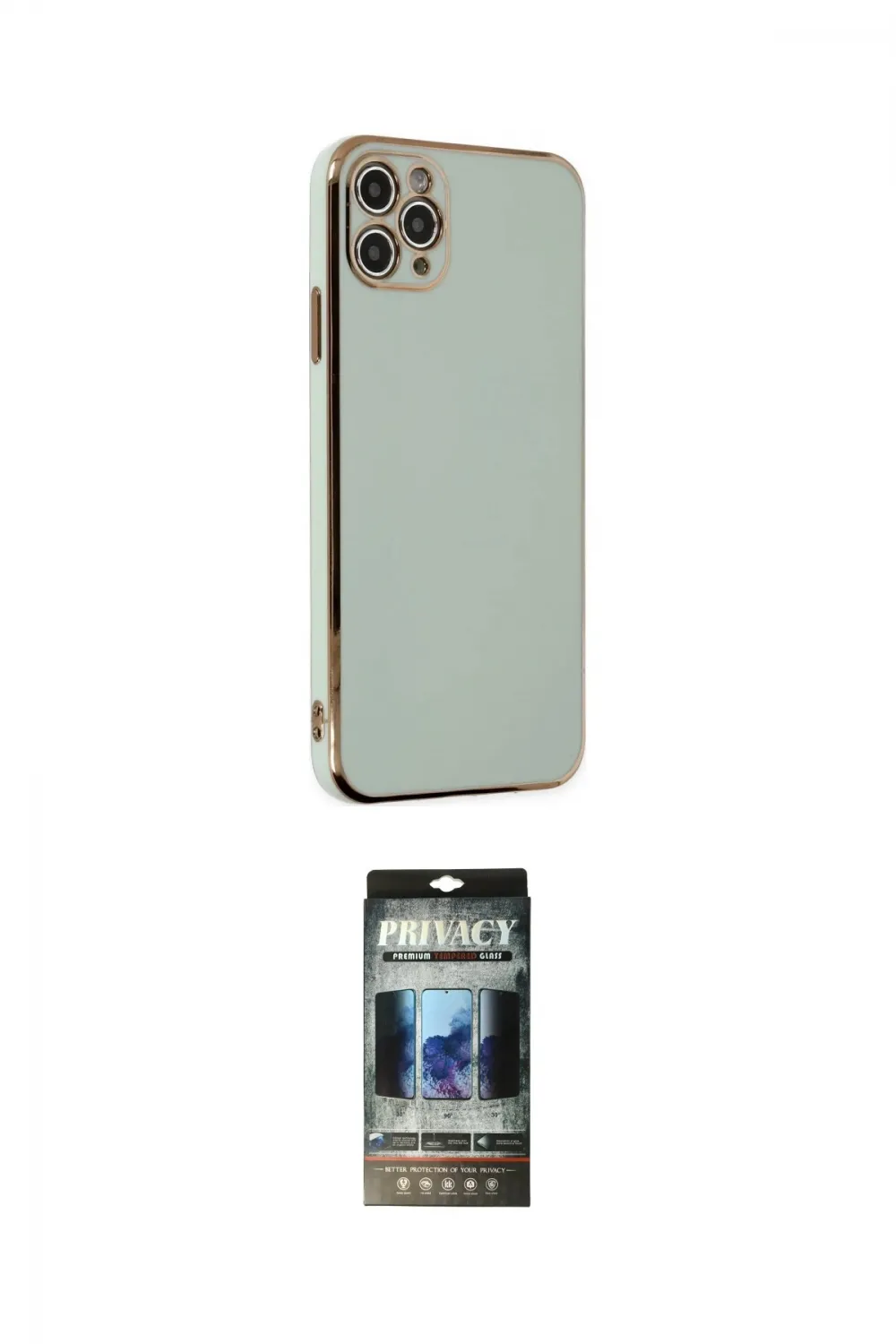ieg™ iPhone 11 Pro Max Kılıf Yankı Serisi - Siyah 34D Hayalet Izgaralı Cam