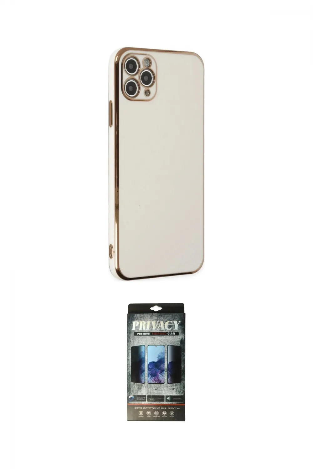 ieg™ iPhone 11 Pro Max Kılıf Yankı Serisi - Siyah 34D Hayalet Izgaralı Cam